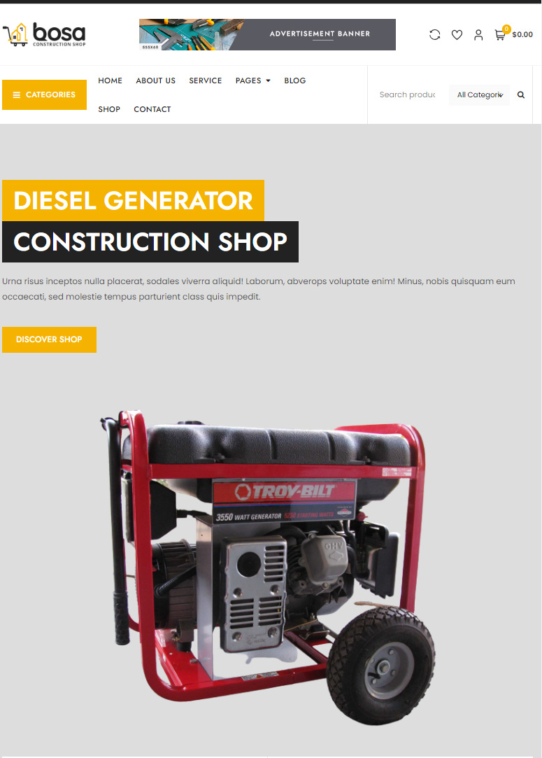 Get website for Bosa Construction Shop