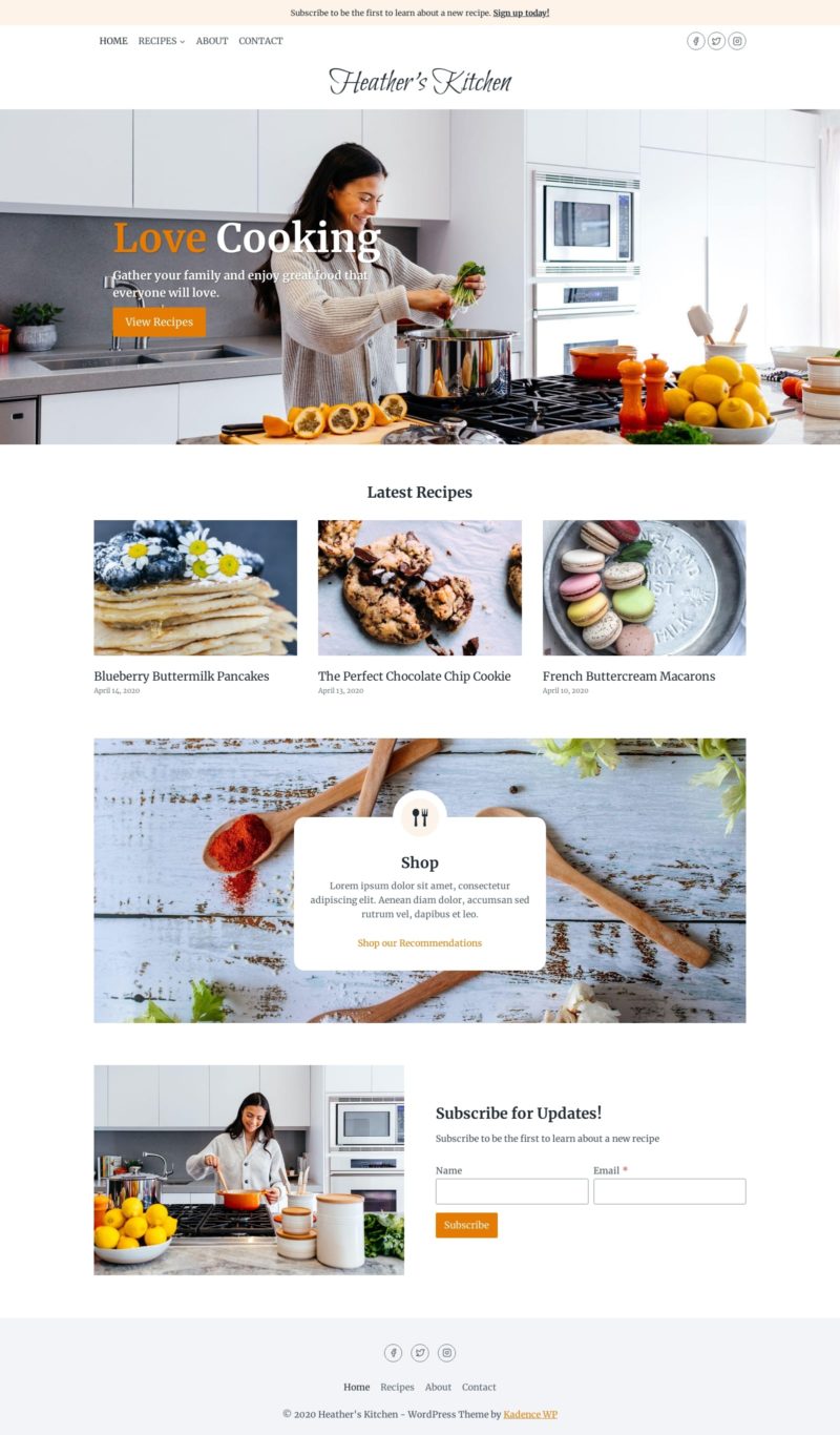 Get website for Recipe Blog