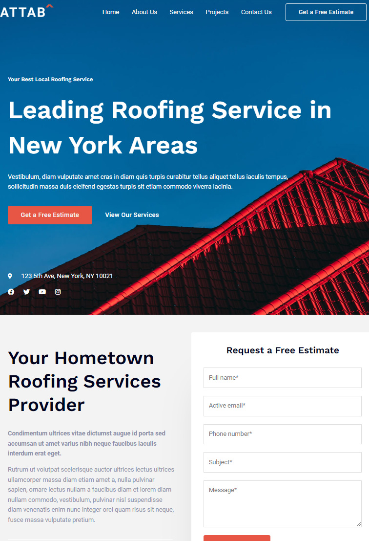 Get website for Roofing Services