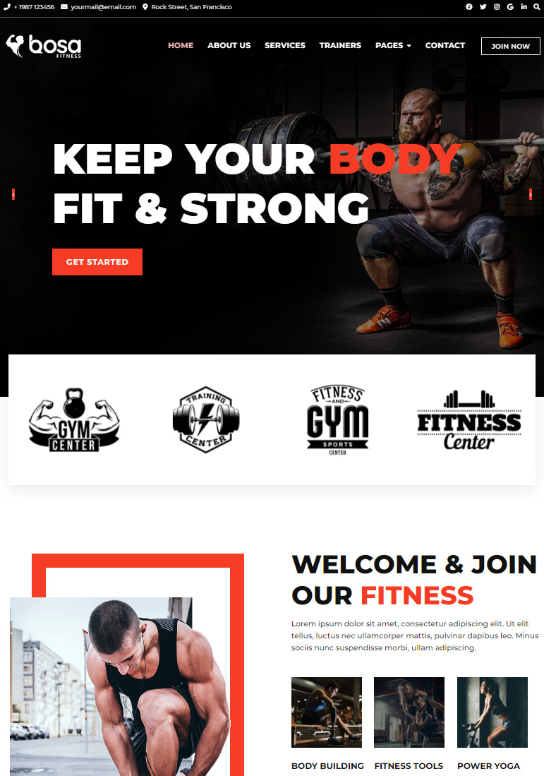 Get website for Bosa Fitness
