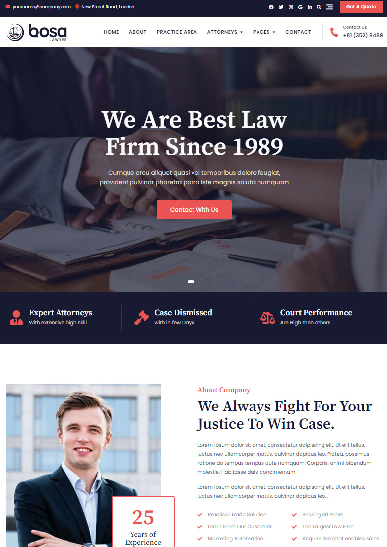 Get website for Bosa Lawyer