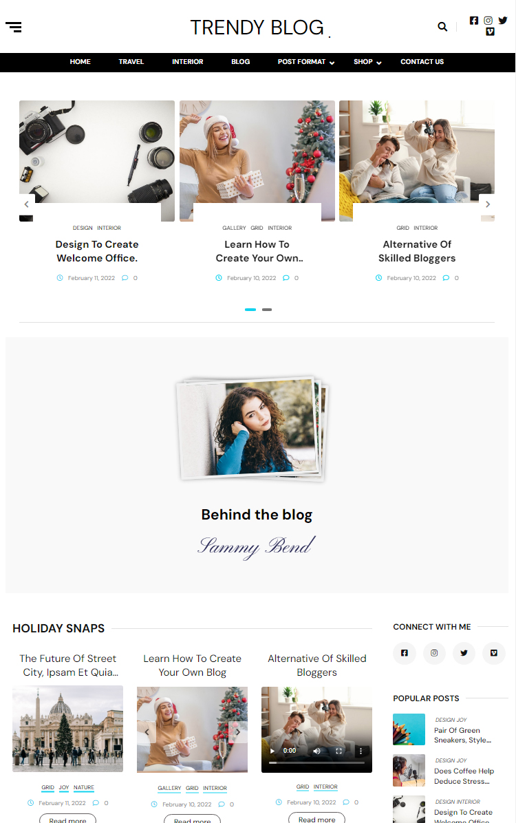 Get website for Trendy Blog